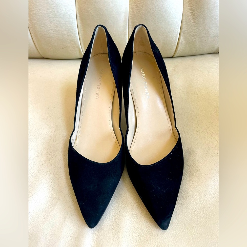Marc Fisher Suede Black Pointed Toe Women’s Heels